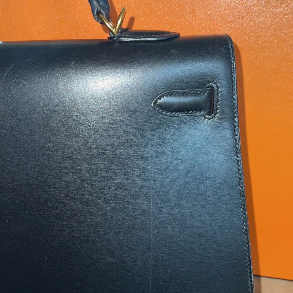 Hermes Kelly Sellier 35 in Black Box leather - Picture 8 of 16